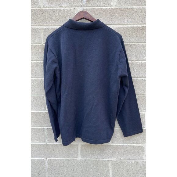 Vintage Expedition Polo mens size large pull over navy blue 100% wool - Picture 2 of 6